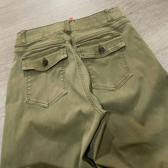 SPANX Olive Green High-Rise Wide Leg Pants - Picture 7 of 12